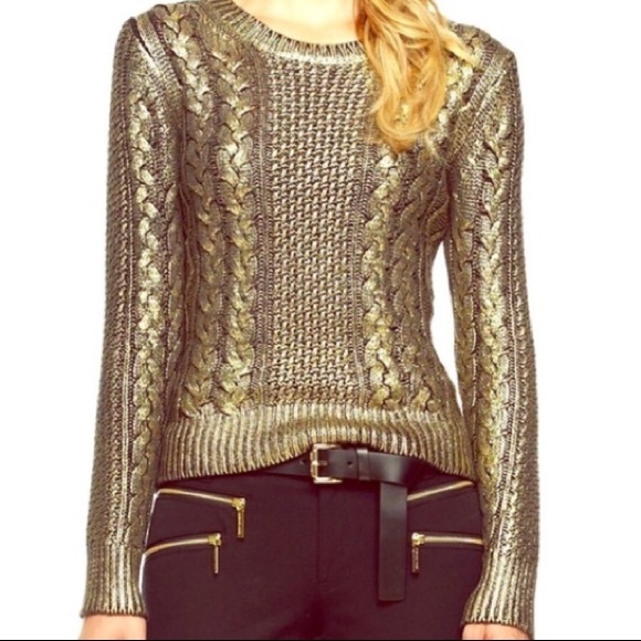 MICHAEL Michael Kors Cable Knit Metallic Sweater - Picture 10 of 10
